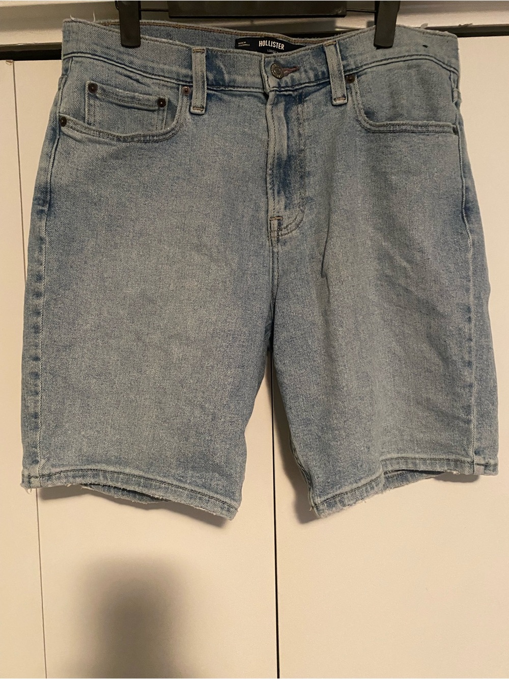 Hollister Light Wash Denim Jean Shorts - Pale Blue